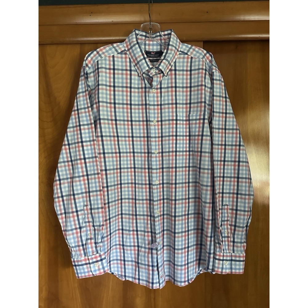 Vineyard Vines Classic Fit Murray Shirt. Long Sleeve Button Up Men's Large Blue